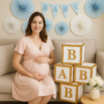 Kit Cubo Baby Mdf 4 Peças Chá Revelação Dourado