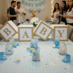 Kit Cubo Baby Mdf 4 Peças Chá Revelação Dourado