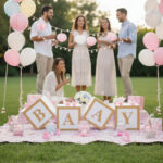 Kit Cubo Baby Mdf 4 Peças Chá Revelação Dourado